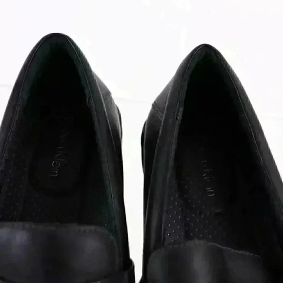 Calvin Klein black men’s leather loafer sz 10  M - Picture 3 of 4